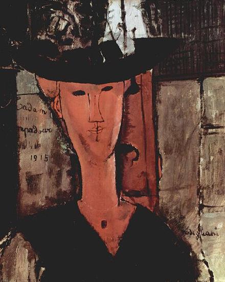 Amedeo Modigliani Dame mit Hut oil painting image